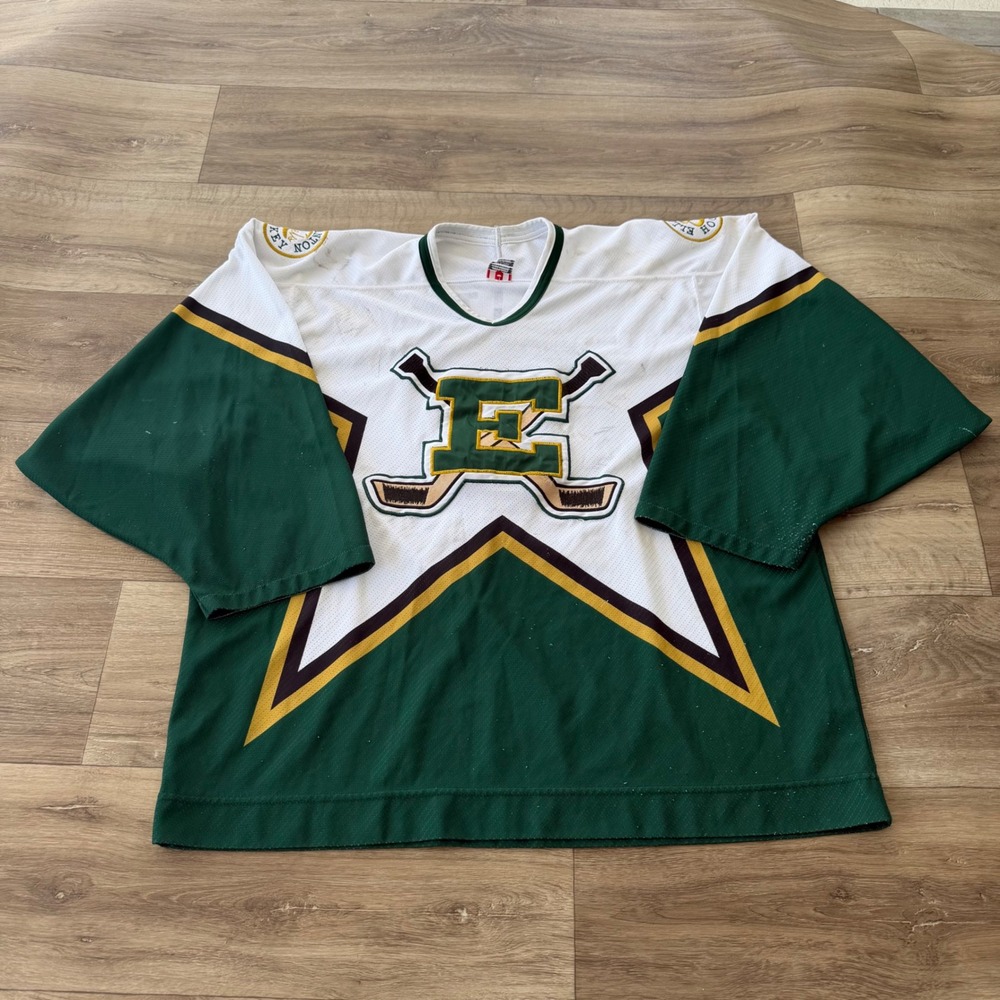 Vintage Witt 31 Goalie Style Hockey Jersey Green White Star Made in Canada 0999